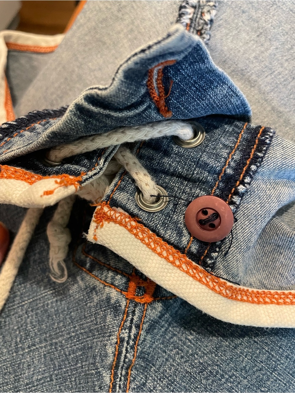 Anthropologie Louie Blue Denim A-Line Skirt with Front Tie - Picture 5 of 5